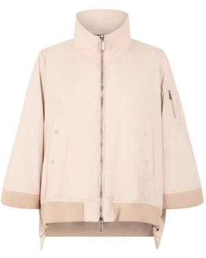 Moorer Zip-Up High-Neck Jacket - Natural