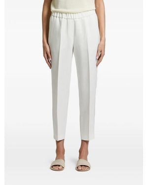Peserico Pantalon À Plis Marqués Et Finitions En Chaîne - White