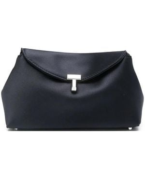 TOTEME Mini T-Lock Satin Clutch Bag - Blue