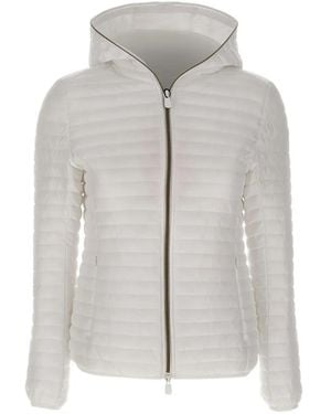Save The Duck Hooded Quilted Jacket - Grey