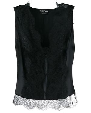 Tom Ford Stretch Lace Tank Top - Black
