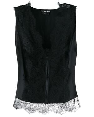 Tom Ford Stretch Lace Tank Top - Black