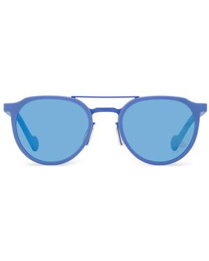 Moncler Lunettes De Soleil À Monture Ovale - Blue
