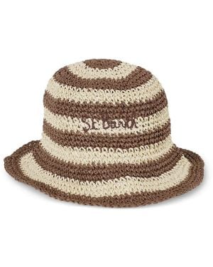 MC2 Saint Barth Polly Striped Crochet Hat - Natural