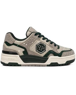 Philipp Plein Low-Top Predator V2 Strass Trainers - Natural