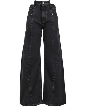 Maison Margiela Cutout Wide-Leg Trousers - Black