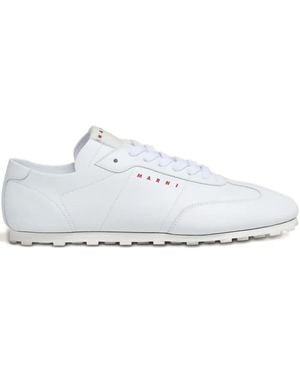 Marni Leather Lace-Up Trainers - White