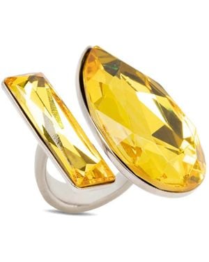 Dries Van Noten Anillo abierto con gemas - Amarillo