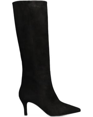 BIANCADI Pointed-Toe Suede Boots - Black