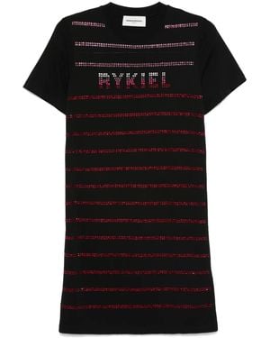 Sonia Rykiel Abito Corto Con Strass - Nero
