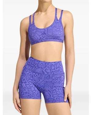 adidas Optime Snake-Print Sports Bra - Purple