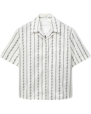 Versace Greca-Print Short-Sleeved Shirt - White