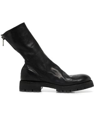 Guidi Zip-Fastening Leather Ankle Boots - Black