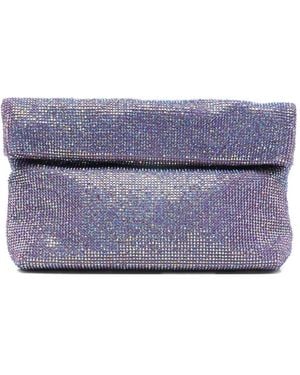 Twentyfourhaitch Crystal-Embellished Clutch Bag - Purple