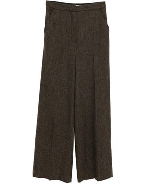 Yves Salomon Flannel Tailored Trousers - Green
