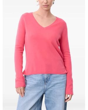Not Shy V-Neck Side-Slit Jumper - Red