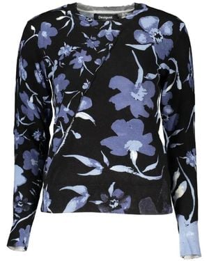 Desigual Pullover Mit Blumen-Print - Blau