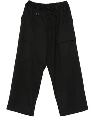 Y-3 Wide-Leg Cargo Pants - Black
