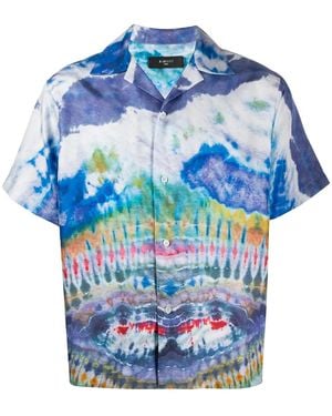 Amiri Tie-Dye Silk Shirt - Blue
