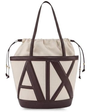 ARMANI EXCHANGE Bolso Bombonera Con Logo - Blanco