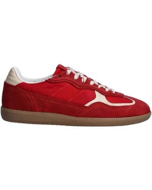 Alohas Suede Paneled Sneakers - Red