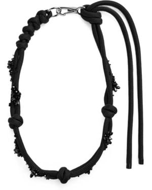 Simone Rocha Crystal-Embellished Rope Belt - Black