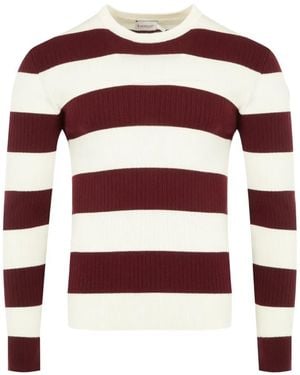 Moncler Striped Crew-Neck Jumper - Red