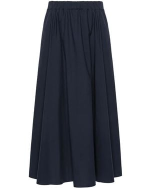 P.A.R.O.S.H. Poplin Cotton Midi Skirt - Blue