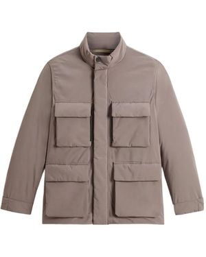 Woolrich Cargo-Pocket Padded Jacket - Brown