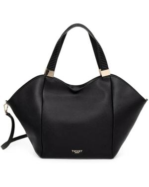 Twinset Logo-Lettering Tote Bag - Black