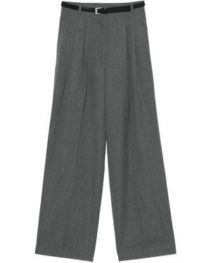 Juun.J Belted Pleated Pants - Grey