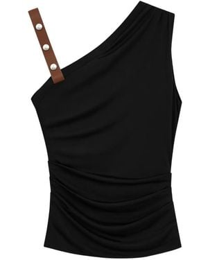 MISCI Zezé One-Shoulder-Top - Schwarz