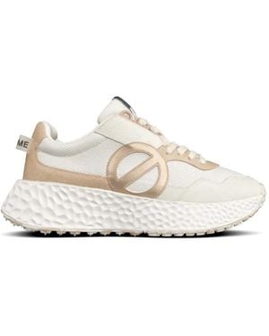 No Name Logo Panelled Trainers - White