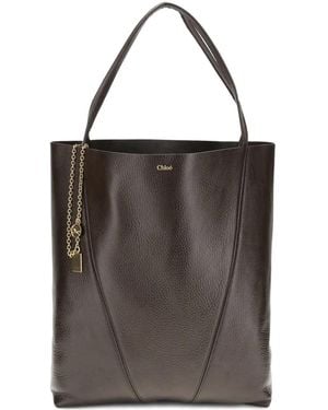 Chloé Borsa Tote Grande Con Catena - Nero