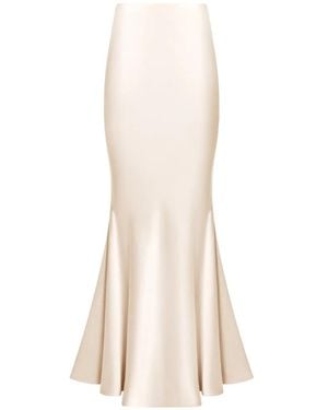 ALEXIA & ANTONIA Bias-Cut Maxi Skirt - White