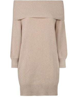Agnona Ribbed Off-The-Shoulder Sweater - Natural
