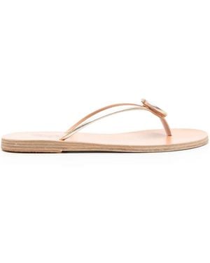 Ancient Greek Sandals Strovilos Leather Flip Flops - Pink