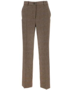 P.A.R.O.S.H. Chequered Pressed-Crease Tailored Trousers - Grey
