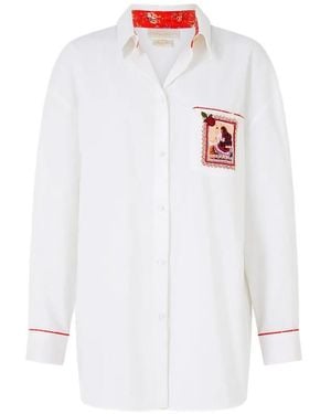 CAMILLA Long-Sleeves Chest-Pocket Shirt - White