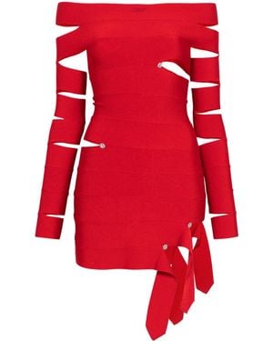 Off-White c/o Virgil Abloh Crystal-Embellished Mini Dress - Red