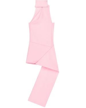 Courreges High-Neck Asymmetric Dress - Pink