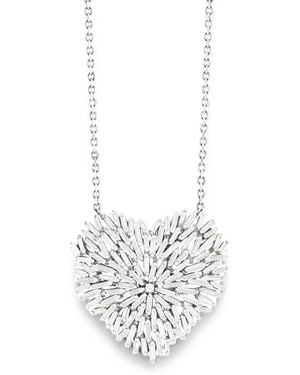 Suzanne Kalan Diamond Heart Necklace - White