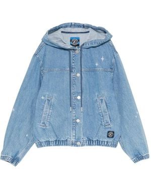 SPORT b. by agnès b. Hooded Denim Jacket - Blue