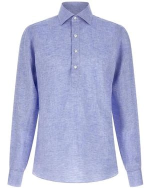 Borriello Button-Placket Shirt - Blue