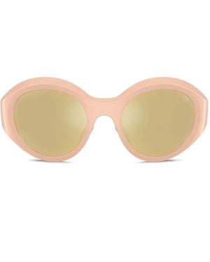 Moncler Futuro Oval-Frame Sunglasses - Natural
