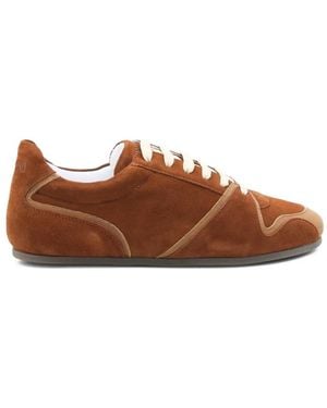 Moschino Lace-Up Panelled Trainers - Brown