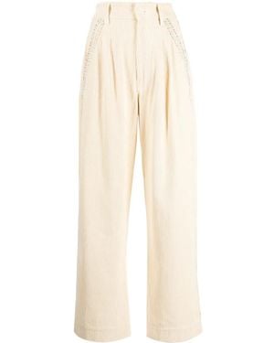 Mii Bestickte Cordhose - Natur