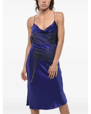 Stella McCartney Robe-Nuisette En Satin À Détail De Chaîne - Blue