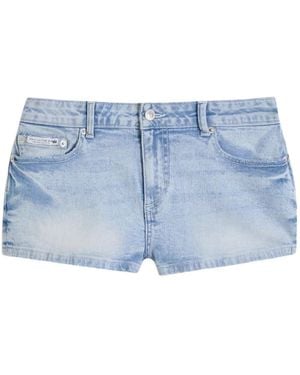 Juicy Couture Rhinestone-Embellished Low-Rise Shorts - Blue