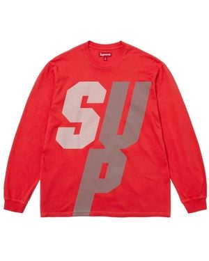 Supreme Reflective Long-Sleeve T-Shirt - Red